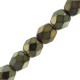 Czech Fire polished faceted glass beads 4mm Jet brown iris